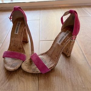 Steve Madden pink and tan heels sandals